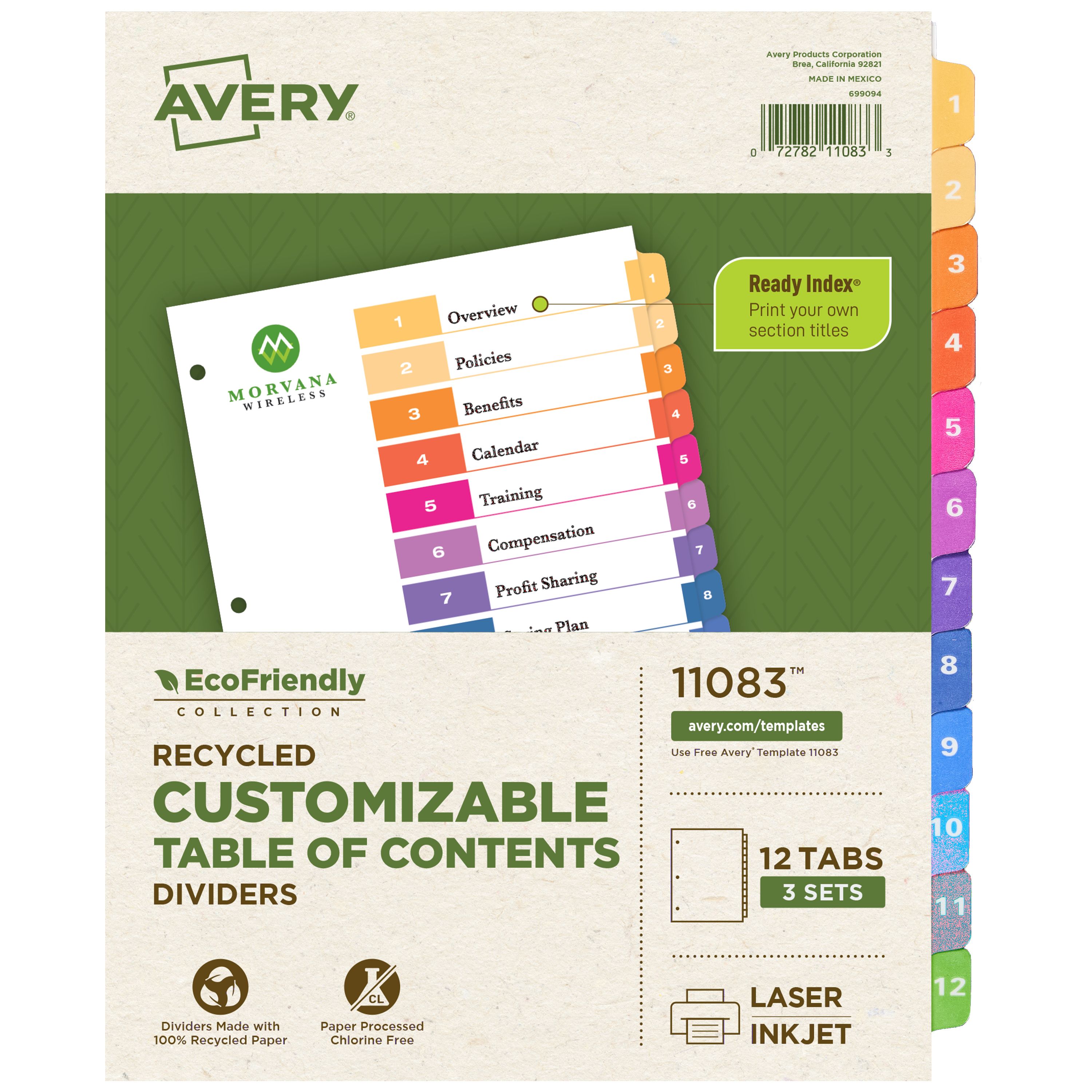 Ready Index® Extra-Wide A-Z Dividers, 26 Tabs 11166 | Avery